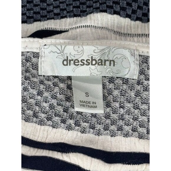 Dressbarn S Blue & White Striped Short Sleeve Stretchy - Picture 4 of 10